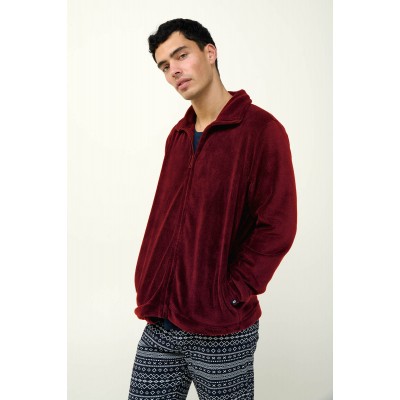 Ανδρικό Fleece Τζάκετ με Φερμουάρ RED PORTO (23694-RED PORTO)