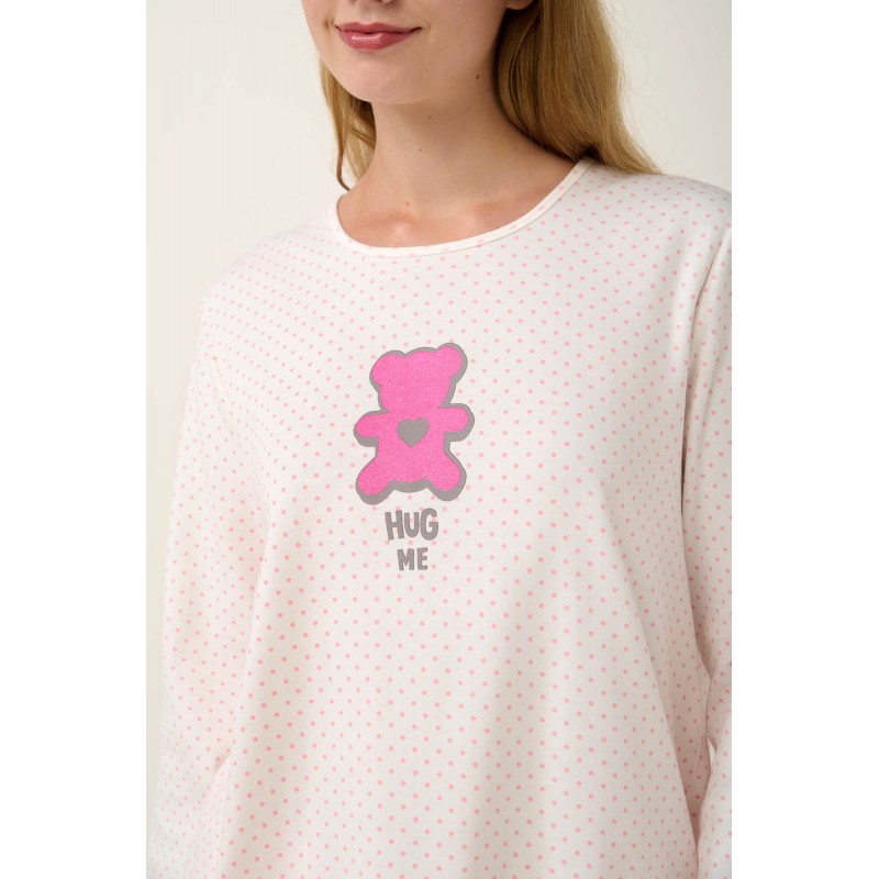 Γυναικείες Βαμβακερές Πυτζάμες με Τύπωμα PINK BLUSH (21932-PINK BLUSH)