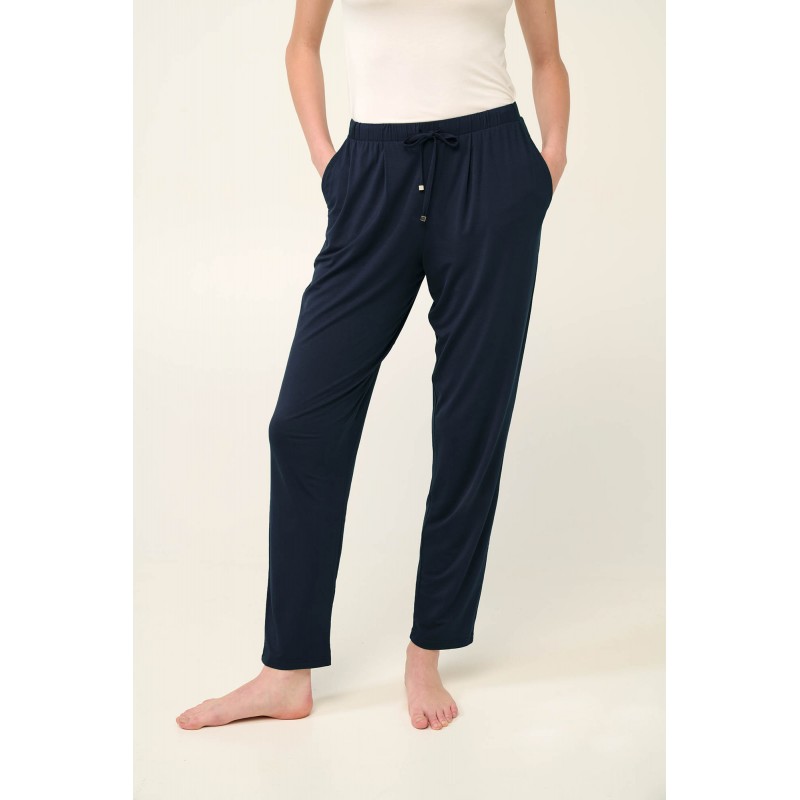 Μακρύ Γυναικείο Παντελόνι Viscose με Πιέτες BLUE (22102-BLUE)