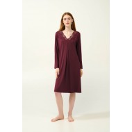Γυναικείο Νυχτικό Micromodal με Πιέτα RED WINDSOR (23122-RED WINDSOR)