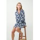 Κουμπωτό Νυχτικό Patchwork BLUE PATRIOT (21434-BLUE PATRIOT)
