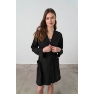 Σετ Νυχτικό με Μονόχρωμη Ρόμπα BLACK (13974-BLACK)