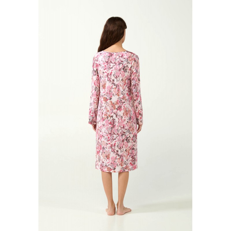 Micromodal Φλοράλ Νυχτικό με Λαιμόκοψη V ROSE VINKA (21043-ROSE VINKA)