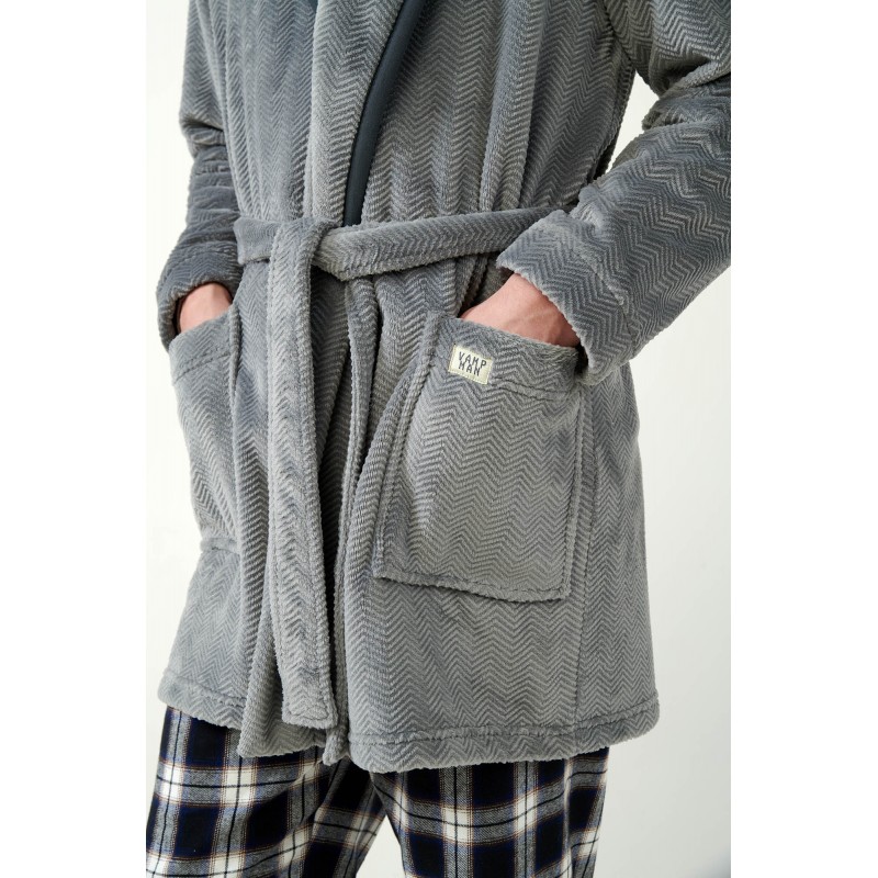 Μονόχρωμη Σταυρωτή Fleece Ρόμπα GRAY (21708-GRAY) Μονόχρωμη Σταυρωτή Fleece Ρόμπα GRAY (21708-GRAY)
