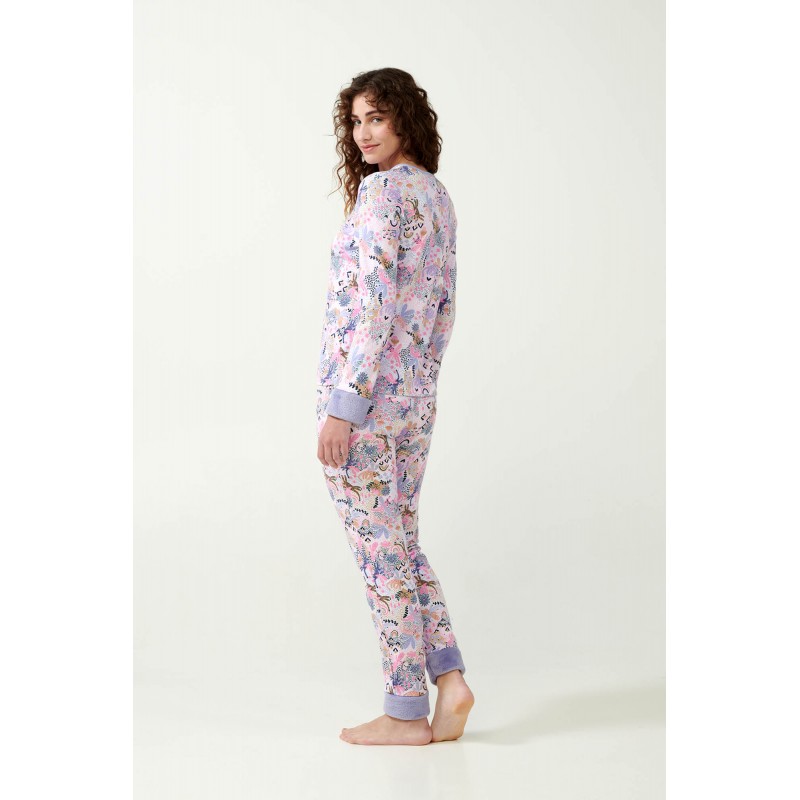 Πυτζάμα Interlock με Fleece Μανσέτες LAVENDER SWEET (21302-LAVENDER SWEET)