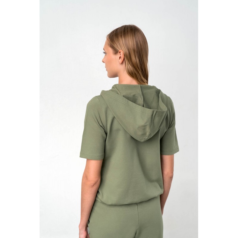 Μονόχρωμο Jacket με Φερμουάρ KHAKI (18344-KHAKI)