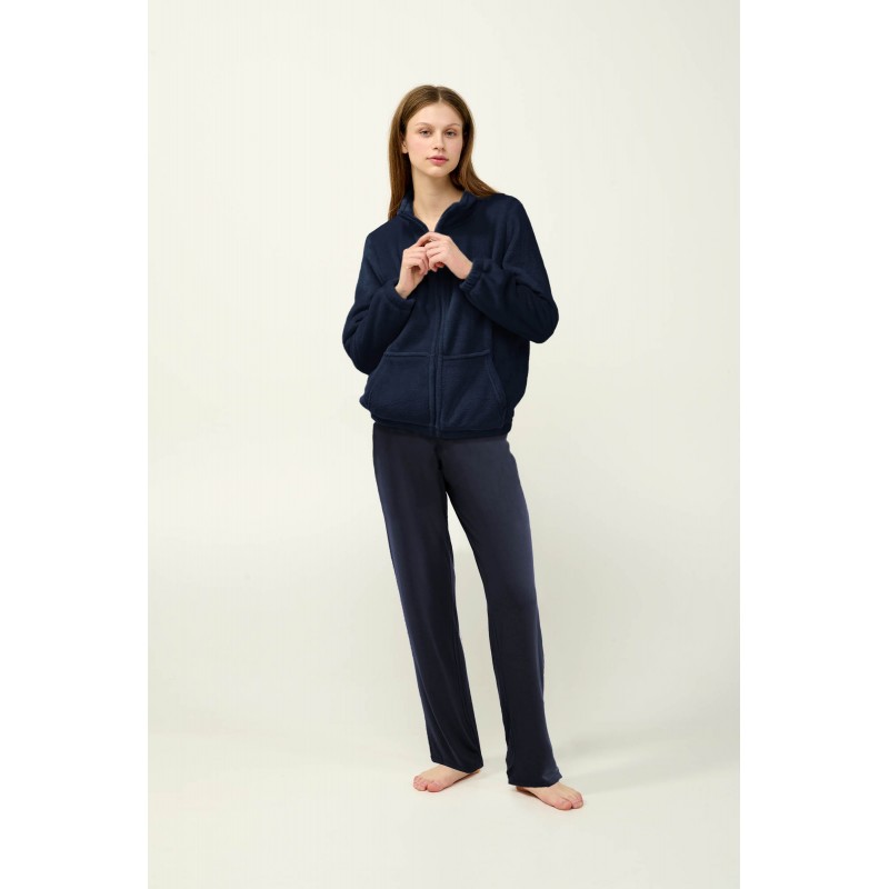 Γυναικεία Fleece Ζακέτα με Φερμουάρ BLUE (23360-BLUE)