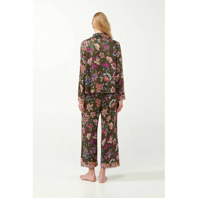 Viscose Satin Κουμπωτή Φλοράλ Πυτζάμα GREEN MOSS (21120-GREEN MOSS) Viscose Satin Κουμπωτή Φλοράλ Πυτζάμα GREEN MOSS (21120-GREEN MOSS)