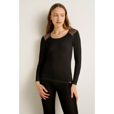 Μακρυμάνικο Γυναικείο Micromodal Φανελάκι BLACK (25157-BLACK)