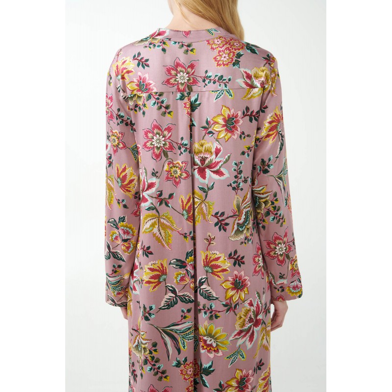 Viscose Satin Κουμπωτό Φλοράλ Νυχτικό ROSE DUSTY (21121-ROSE DUSTY) Viscose Satin Κουμπωτό Φλοράλ Νυχτικό ROSE DUSTY (21121-ROSE DUSTY)