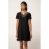 Micromodal Νυχτικό με Δαντέλα BLACK (24165-BLACK)