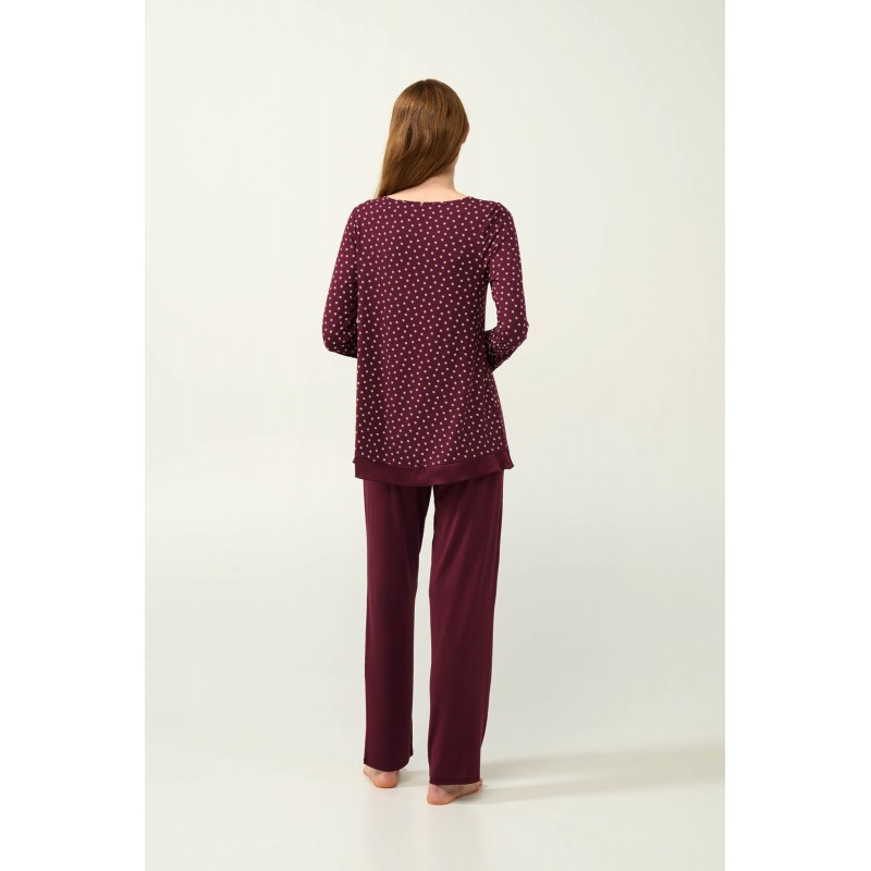 Γυναικεία Πουά Πυτζάμα Micromodal RED WINDSOR (23033-RED WINDSOR)