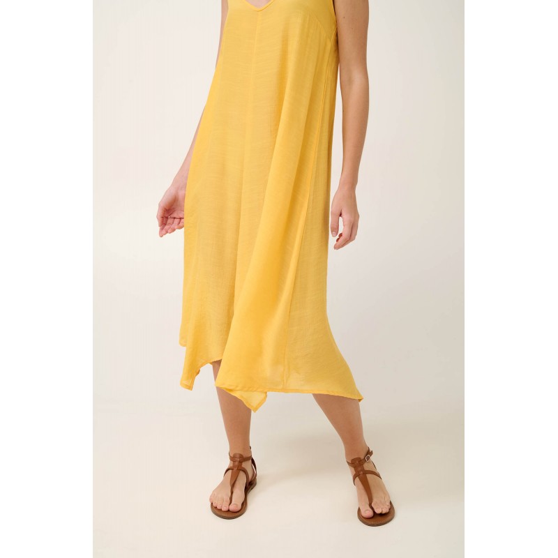 Καλοκαιρινό Φόρεμα με Τιράντες από Viscose Gauze YELLOW GOLD (22875-YELLOW GOLD) Καλοκαιρινό Φόρεμα με Τιράντες από Viscose Gauze YELLOW GOLD (22875-YELLOW GOLD)
