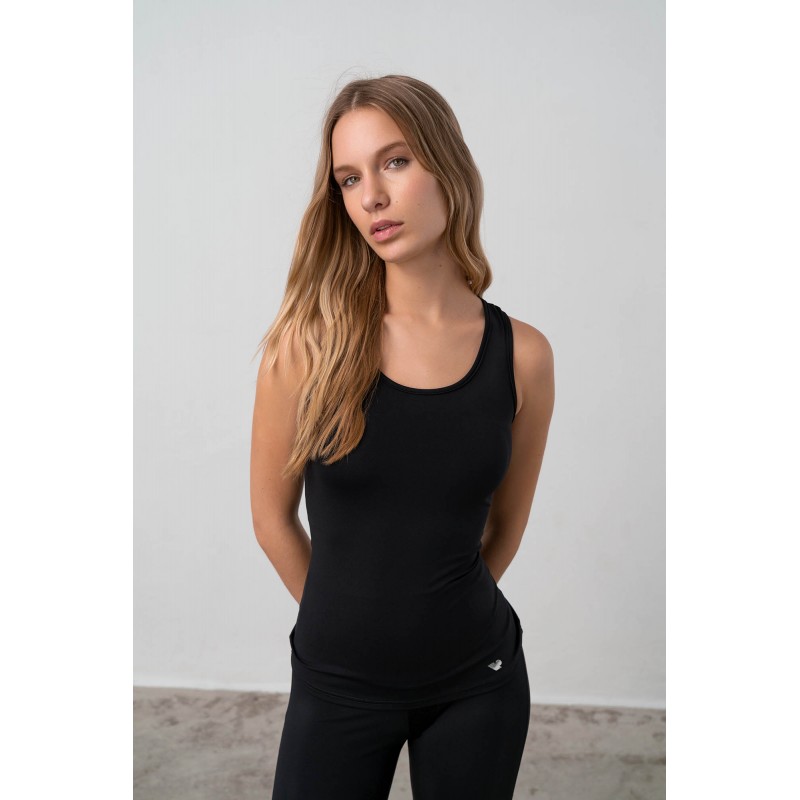 Μονόχρωμη Αμάνικη Μπλούζα BLACK (17180-BLACK)