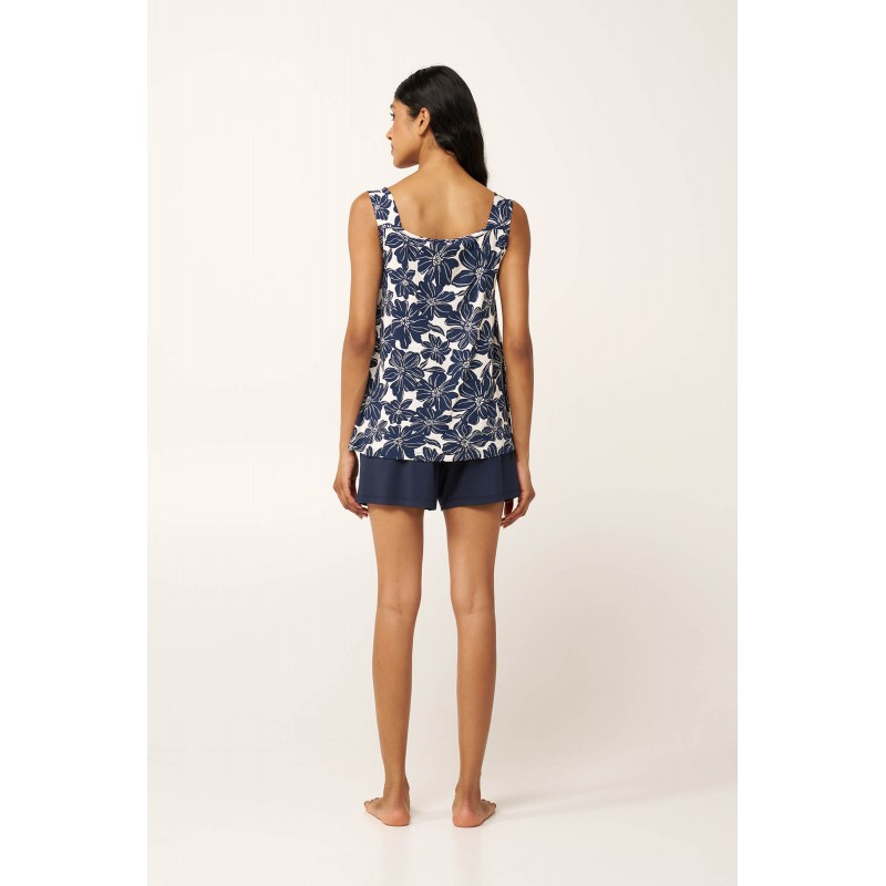 Micromodal Φλοράλ Baby Doll BLUE BLAZER (24106-BLUE BLAZER)