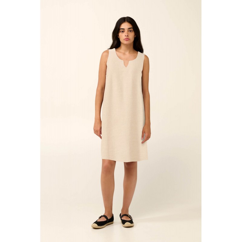 Μονόχρωμο Αμάνικο Καλοκαιρινό Φόρεμα BEIGE SKIN (22459-BEIGE SKIN) Μονόχρωμο Αμάνικο Καλοκαιρινό Φόρεμα BEIGE SKIN (22459-BEIGE SKIN)