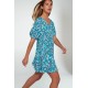 Φόρεμα με Κοντό Μανίκι BLUE CURACAO (20172-BLUE CURACAO)