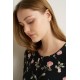 Micromodal Φλοράλ Νυχτικό με Πατιλέτα BLACK (25001-BLACK)
