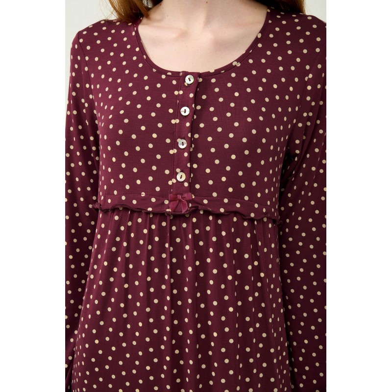 Micromodal Πουά Νυχτικό Εγκυμοσύνης και Θηλασμού RED WINDSOR (23031-RED WINDSOR)