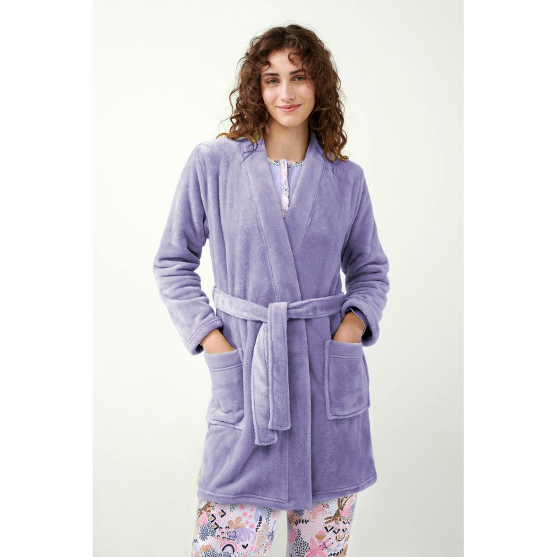 Μονόχρωμη Σταυρωτή Fleece Ρόμπα LAVENDER SWEET (21333-LAVENDER SWEET) Μονόχρωμη Σταυρωτή Fleece Ρόμπα LAVENDER SWEET (21333-LAVENDER SWEET)