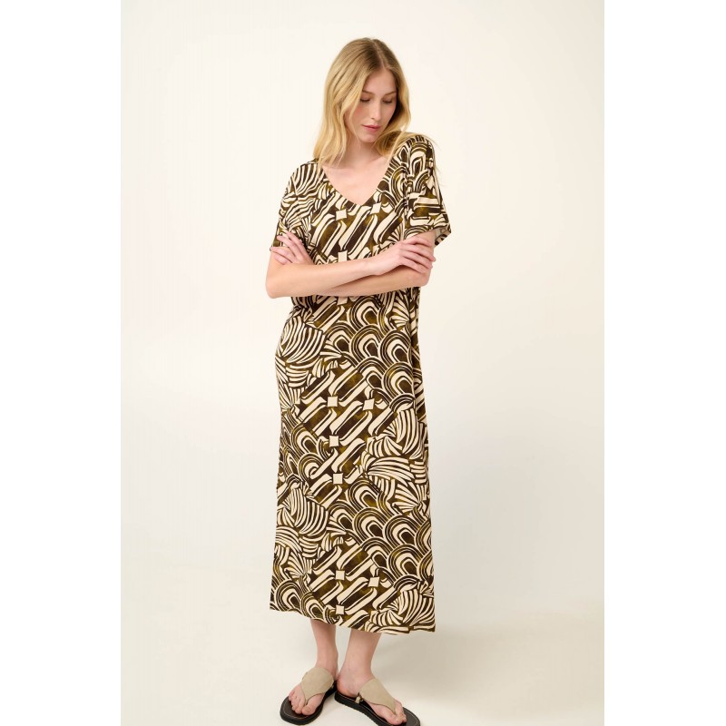 Καφτάνι από Viscose με Μαροκέν Patchwork Μοτίβο GREEN JULIET (22483-GREEN JULIET)