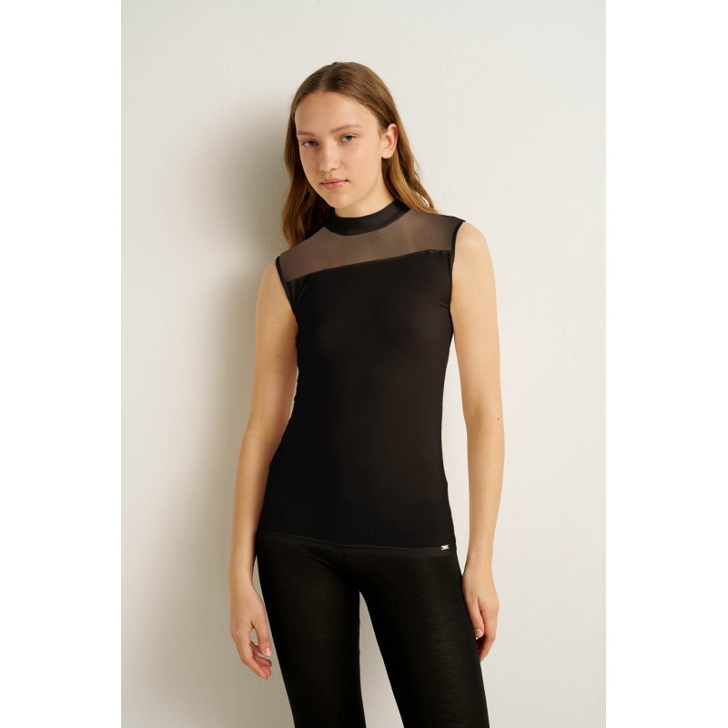 Γυναικείο Φανελάκι Micromodal με Mesh BLACK (25155-BLACK) Γυναικείο Φανελάκι Micromodal με Mesh BLACK (25155-BLACK)