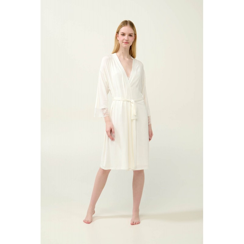 Νυφικό Σετ Micromodal 2 Τεμαχών CREAM (23125-CREAM)