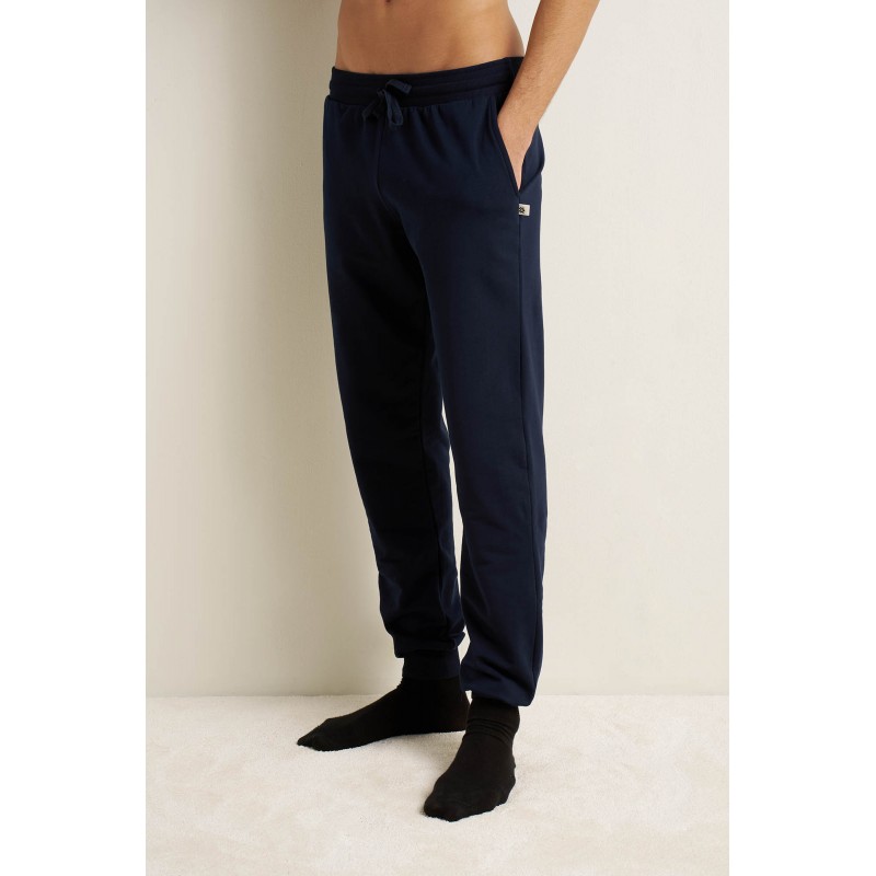 Ανδρικό Βαμβακερό Φούτερ  Jogger Παντελόνι BLUE (25185-BLUE)