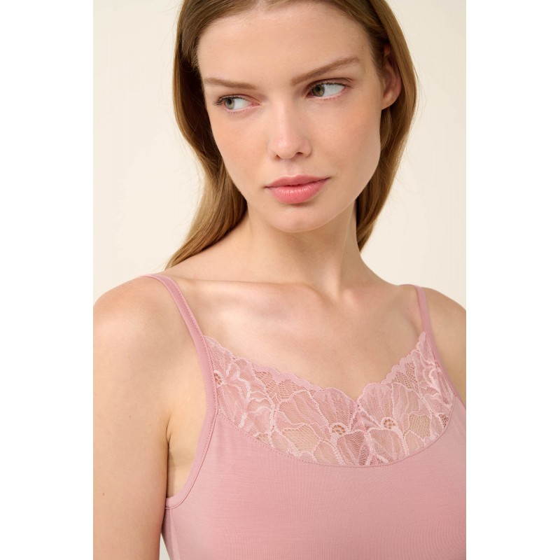 Γυναικείο Φανελάκι Micromodal με Δαντέλα PINK BLUSH (22812-PINK BLUSH)