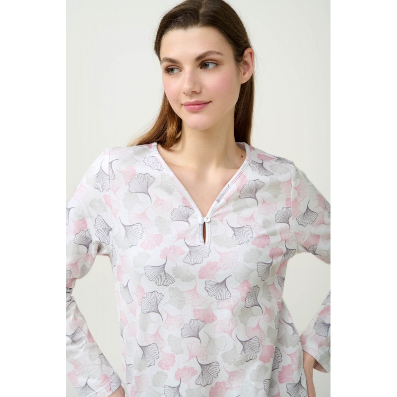 Χειμερινό Βαμβακερό Φούτερ Νυχτικό GRAY SILVER (23294-GRAY SILVER)