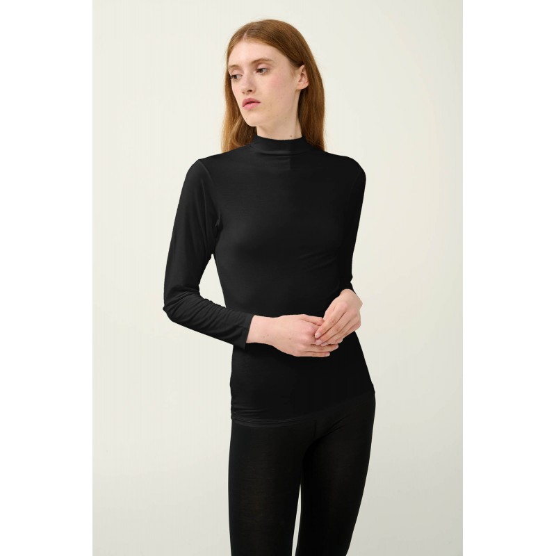 Γυναικείο Φανελάκι με Ψηλή Λαιμόκοψη BLACK (23818-BLACK)