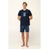 Βαμβακερή Ανδρική Πυτζάμα με Ψαράκια BLUE (22640-BLUE)