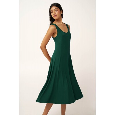 Καλοκαιρινό Αμάνικο Viscose Φόρεμα GREEN GARDEN (24485-GREEN GARDEN)