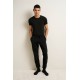 Ανδρικό Βαμβακερό Φούτερ  Jogger Παντελόνι BLACK (25185-BLACK)
