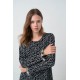 Εμπριμέ Νυχτικό με Πατιλέτα BLACK (17372-BLACK)