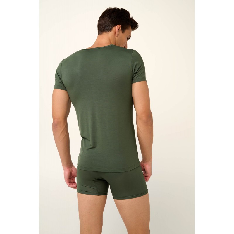 Μονόχρωμο Ανδρικό Φανελάκι Micromodal GREEN IVY (22852-GREEN IVY)