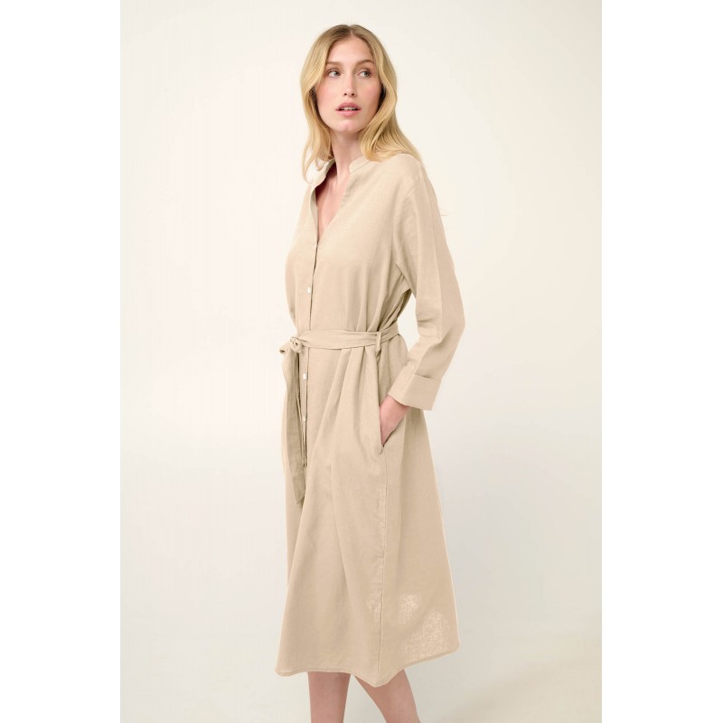 Κουμπωτό Καλοκαιρινό Φόρεμα με Μανίκι BEIGE SKIN (22458-BEIGE SKIN)