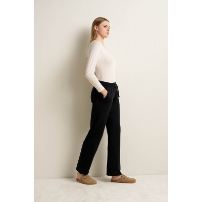 Γυναικείο Βαμβακερό Παντελόνι Φούτερ BLACK (25183-BLACK)