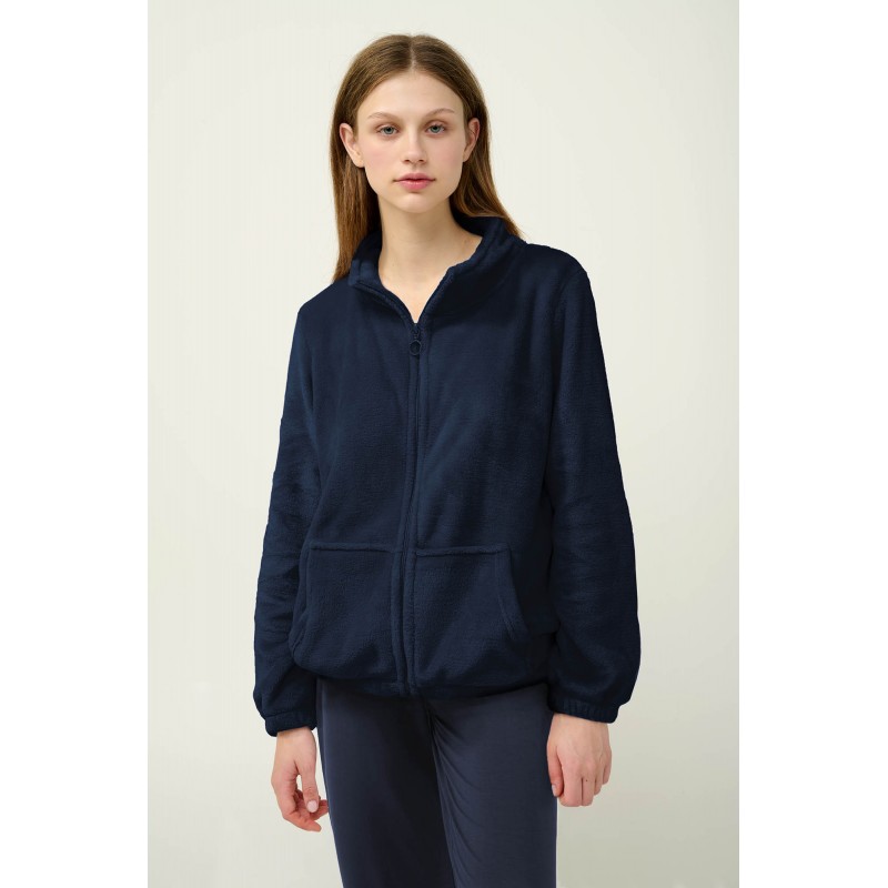Γυναικεία Fleece Ζακέτα με Φερμουάρ BLUE (23360-BLUE)