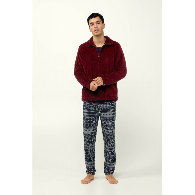 Ανδρικό Fleece Τζάκετ με Φερμουάρ RED PORTO (23694-RED PORTO)