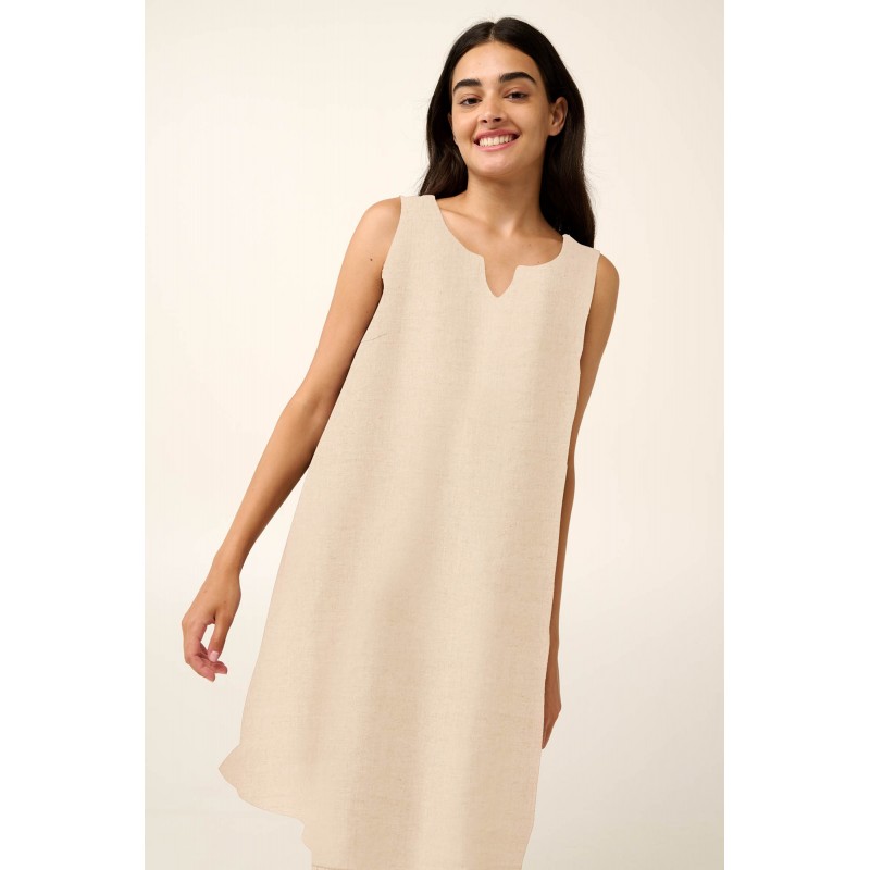 Μονόχρωμο Αμάνικο Καλοκαιρινό Φόρεμα BEIGE SKIN (22459-BEIGE SKIN) Μονόχρωμο Αμάνικο Καλοκαιρινό Φόρεμα BEIGE SKIN (22459-BEIGE SKIN)