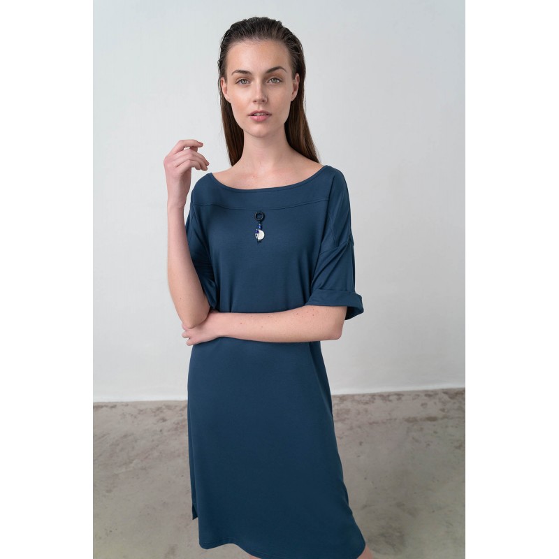 Φόρεμα με Κοντό Μανίκι BLUE MARINE (16924-BLUE MARINE)