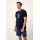 Βαμβακερή Ανδρική Πυτζάμα με Ψαράκια BLUE (22640-BLUE) Βαμβακερή Ανδρική Πυτζάμα με Ψαράκια BLUE (22640-BLUE)