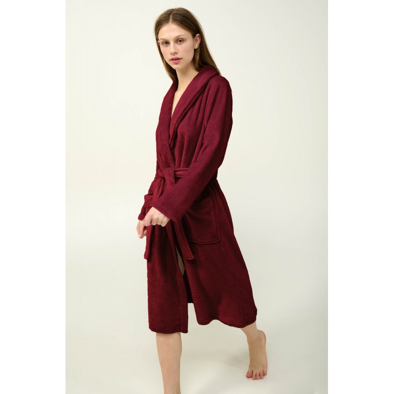 Μακριά Γυναικεία Σταυρωτή Ρόμπα RED PORTO (23361-RED PORTO)