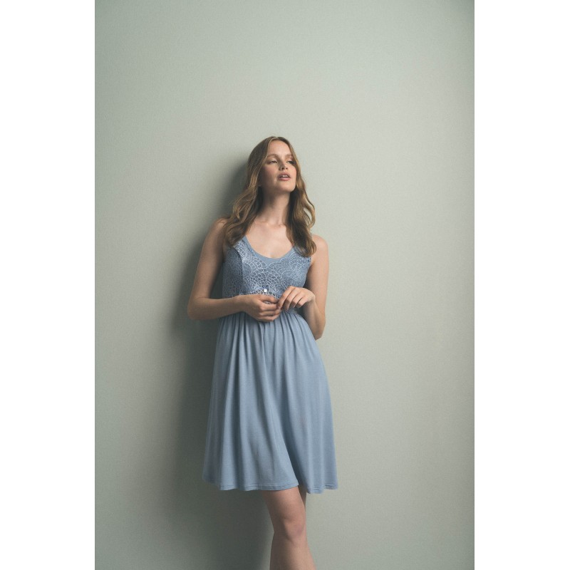 Αμάνικο Νυχτικό με Δαντέλα BLUE SERENE (16154-BLUE SERENE) Αμάνικο Νυχτικό με Δαντέλα BLUE SERENE (16154-BLUE SERENE)