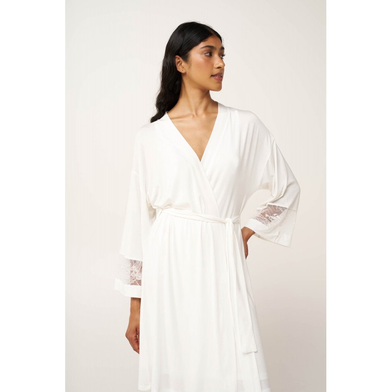 Σετ Micromodal Νυχτικό και Ρόμπα CREAM (24163-CREAM)