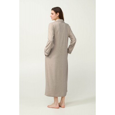 Γυναικεία Frottee Ρόμπα με Φερμουάρ BEIGE MELANGE (23151-BEIGE MELANGE)