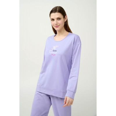 Χειμερινή Γυναικεία Πυτζάμα με Μανσέτες LAVENDER SWEET (21967-LAVENDER SWEET)