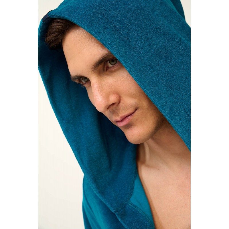 Μονόχρωμή Frottee Ανδρική Ρόμπα BLUE LYONS (22587-BLUE LYONS)