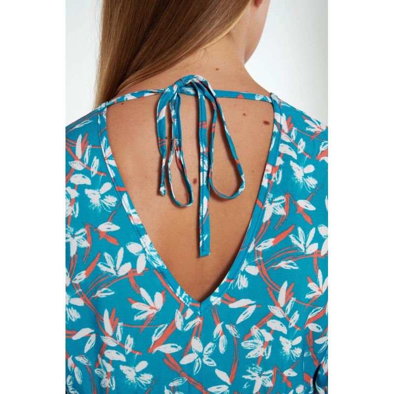 Φόρεμα με Κοντό Μανίκι BLUE CURACAO (20172-BLUE CURACAO)